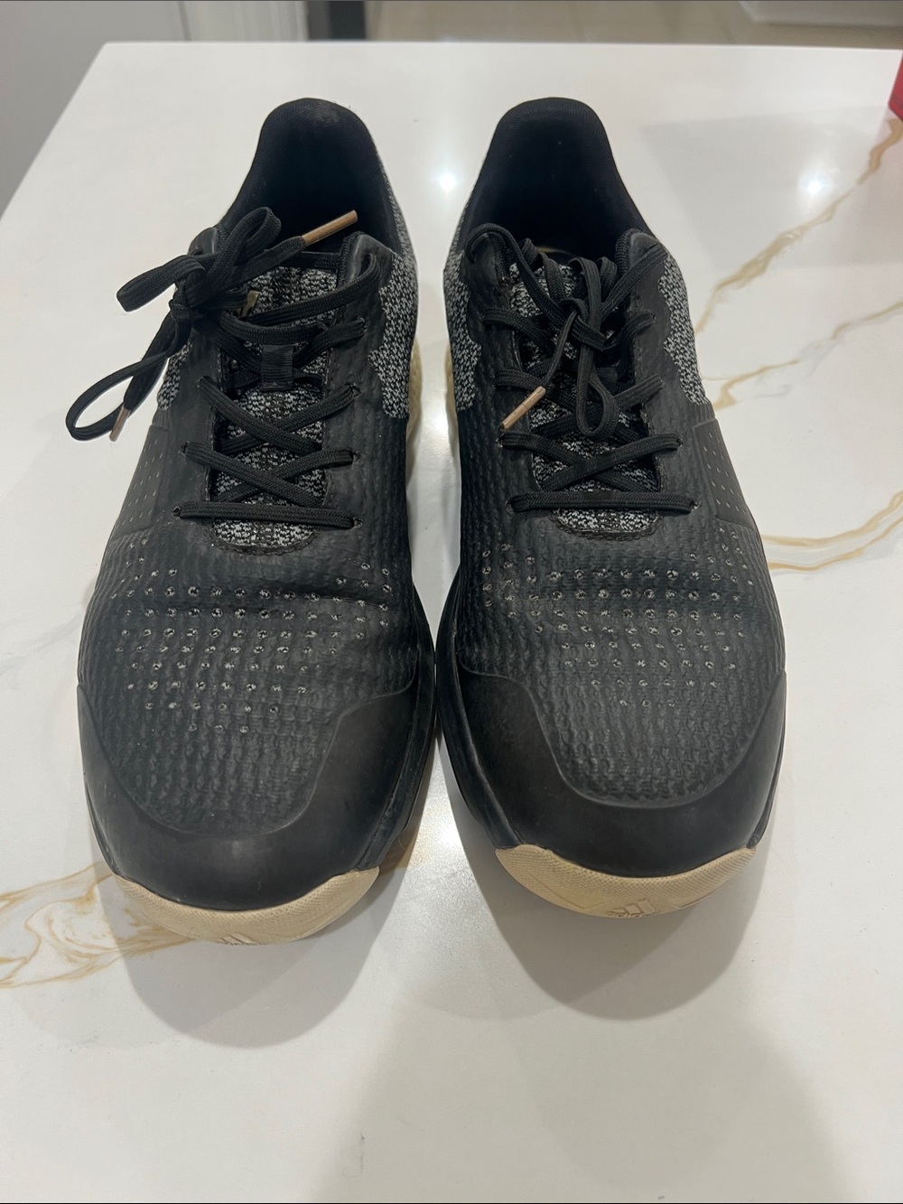 Men's Black Knit Athletic Sneakers